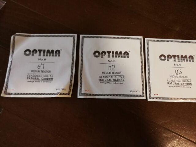 オプティマ No.6 のカーボン弦　高音セット