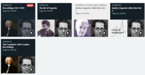 Classic Managerでセゴビアのアルバムを検索