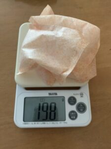 新品のDr.DRYの重さ(吸湿後)