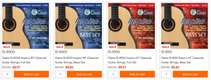 Oasisのクラシックギター弦「Inpsiro」