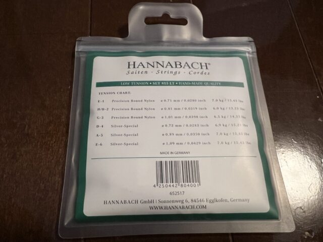 ハナバッハ シルバースペシャル ローテンション 815LTのパッケージ裏