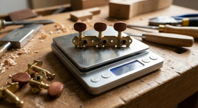 クラシックギターの糸巻き（ペグ）の重さ測定