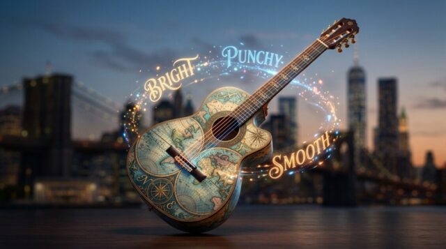 世界中のギターの音色表現の画像