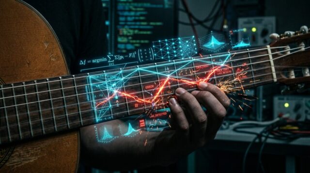 ギターの楽な指の動きを脳が計算する