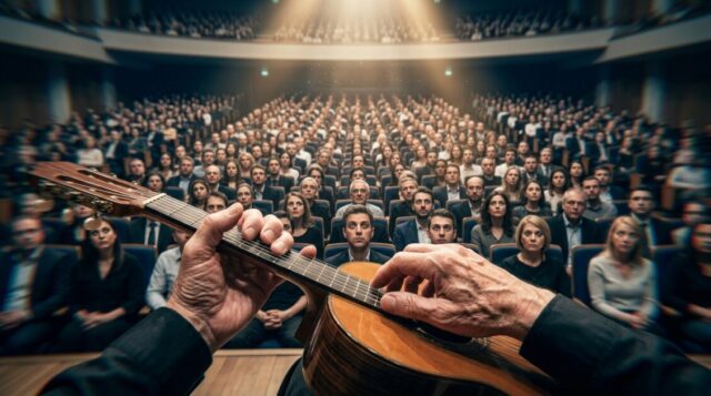 人前での演奏で緊張する画像