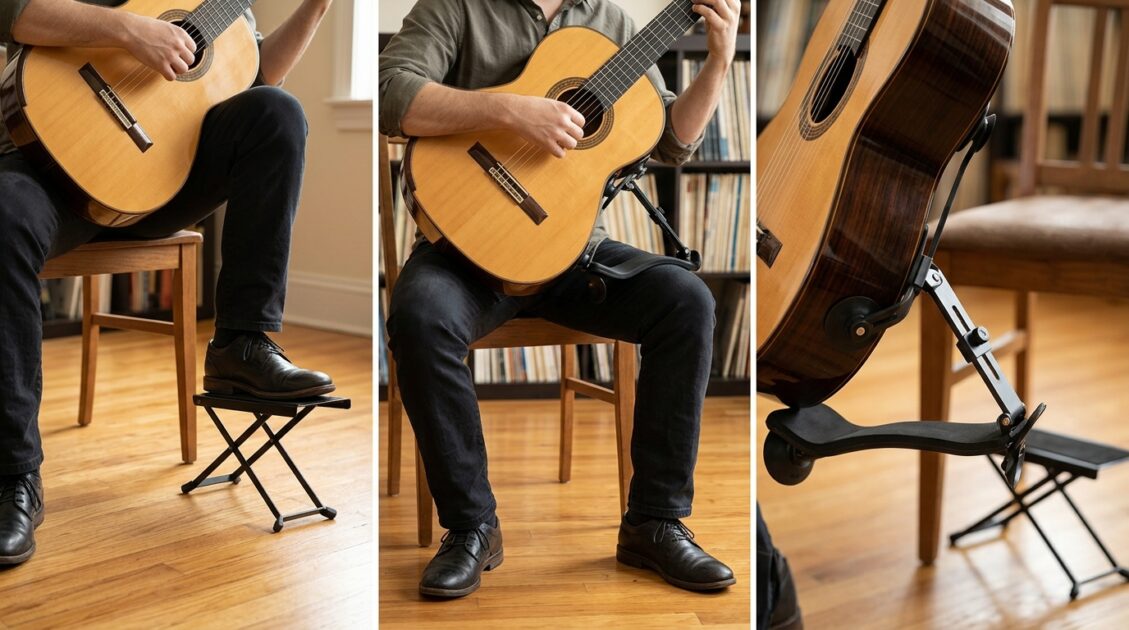 クラシックギター足台と支持具の画像