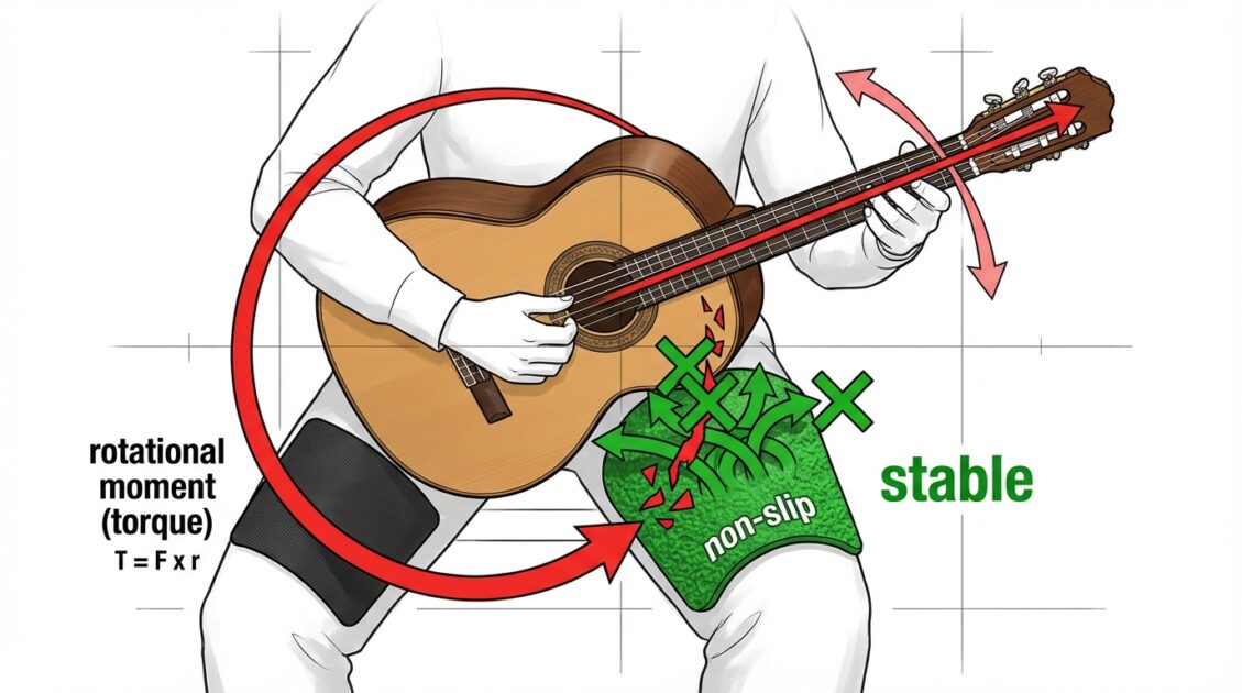 ギター演奏に滑り止めを使う効果の画像