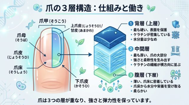 爪の3層構造の解説画像