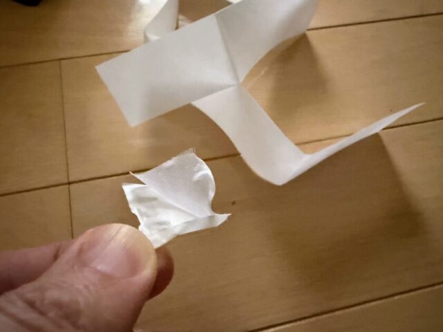 シートを剥がしたシルクラップ