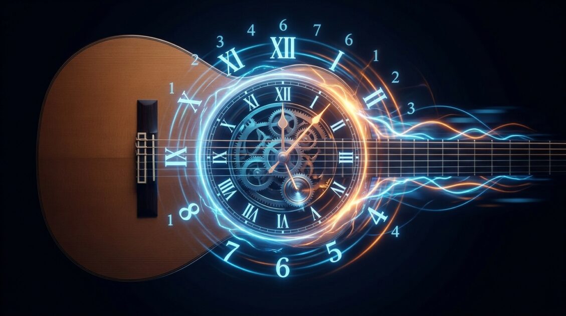 クラシックギター演奏時の時間の認知が狂ってしまうイメージ画像